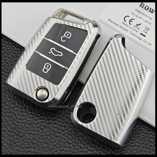 Carbon silver key cover - key,